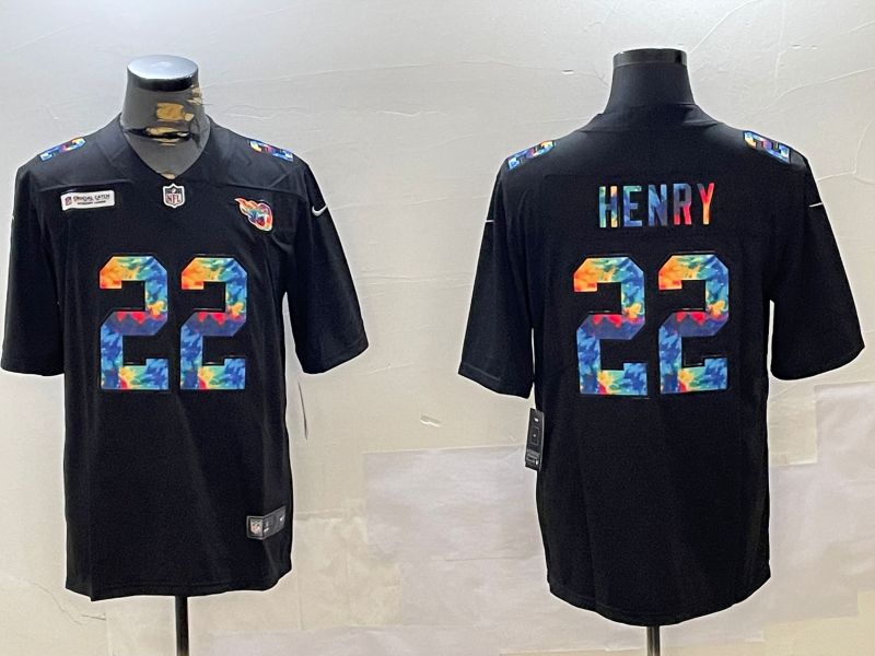 Men Tennessee Titans #22 Henry Black Rainbow 2024 Nike Limited NFL Jersey style 1->philadelphia 76ers->NBA Jersey
